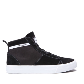 Supra Mens STACKS MID Black/white High Top Shoes | CA-96865